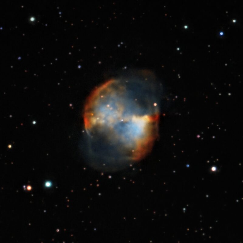 M27, the Dumbbell Nebula — stacked deep-sky exposure